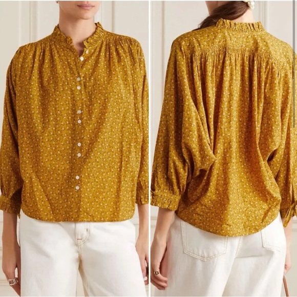 DÔEN - Floral Print Mock Neck Blouse - Picture 3 of 3